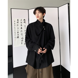 2024夏季高级感垂感衬衫外套新款设计感小众衬衣男现货 W8178-P48图片