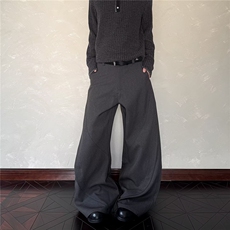 春季新款美式街头cleanfit解构拼接弯刀西裤男宽松阔腿休闲裤，男装西裤，星座506A