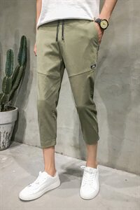 2021夏季新款休闲束脚七分裤修身7分款裤中裤短裤潮图片