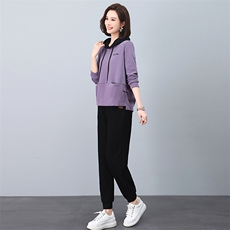 时尚套装女2025春秋新款大码运动休闲中年妈妈洋气减龄卫衣两件套，女装套装/套裙，涵誉