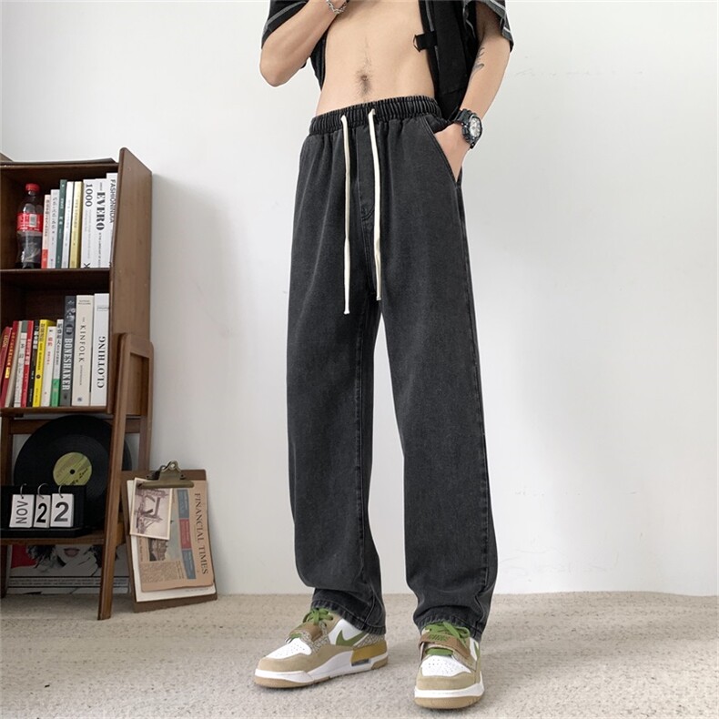 美式复古蓝牛仔裤男士夏季美式高街水洗直筒裤A080-9291-P35控68,男装牛仔裤,电商A080