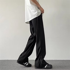 休闲西裤男士韩版潮垂感直筒百搭夏季2024裤脚拉链长裤K5375-P37，男装西裤，星座412-2