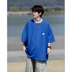 8XL-M 重磅！特大码T潮牌上衣男中性华夫格短袖T恤DX304P25控39图片
