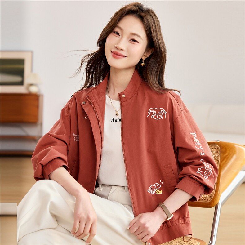 2026春秋季时尚简约显瘦休闲百搭潮流短撞色外套,女装短外套,独衣靓
