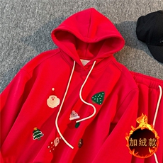 慵懒风时尚休闲套装女秋冬新款韩系卡通印花长袖卫衣阔腿裤两件套，女装套装/套裙，江南