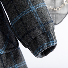 水衣源860款中长连帽格子毛呢加厚羽绒服（帽不可拆）（90绒），女装羽绒服，水衣源