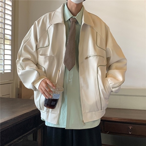 2026秋装新款 美式翻领机车服皮夹克潮宽松外套 D216 P108男类图片