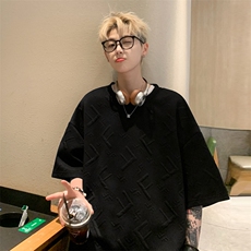 ！2025夏季新款男士提花短袖T恤潮牌半袖衫TT247特P25，男装T恤，电商B220