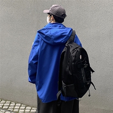 克莱因蓝外套男中性风休闲宽松抽绳装饰大码M-5XL夹克男JK7569P75，男装夹克，星座227-7