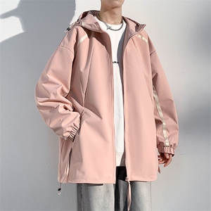 港风二开宽松冲锋衣工装夹克百搭落肩简约上衣外套JK743 P70图片