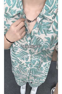 短袖衬衫男+短裤男套装男100%聚酯纤维M-5XL大码TZ78707P50控98图片