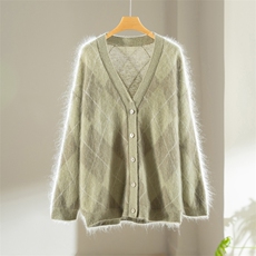 2025百搭时尚简约V领羊绒开衫，女装针织衫/毛衣，伊纯羊绒