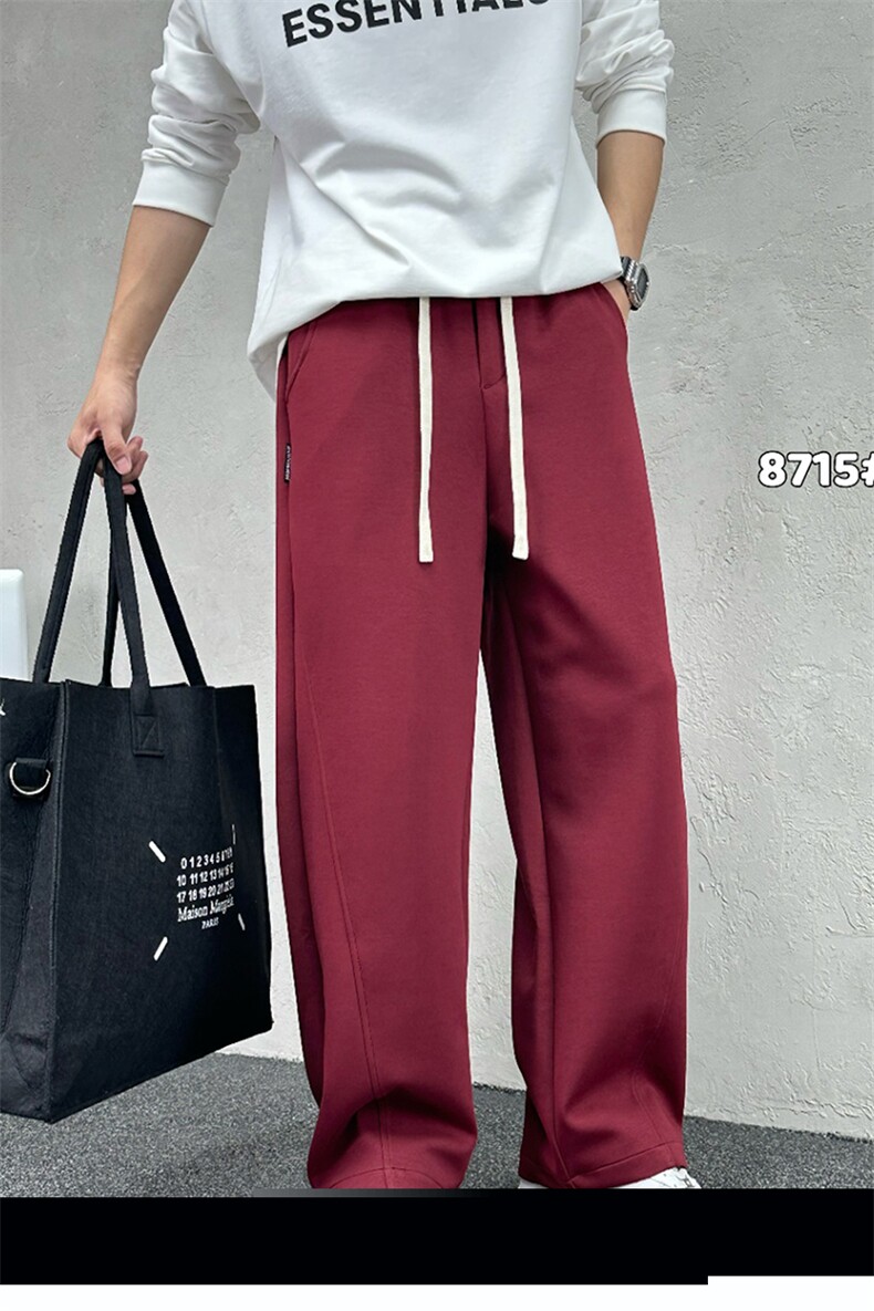 男宽松纯色休闲长裤潮流百搭阔腿裤A329-K8715-P65,男装休闲裤,电商A329