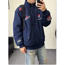 2026春秋美式嘻哈刺绣拼色棒球服外套男潮牌街头宽松情侣休闲夹克，男装夹克，星座1210-1