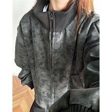 【001】皮衣外套男立领飞行员夹克A079-785-P64，男装夹克，电商A079