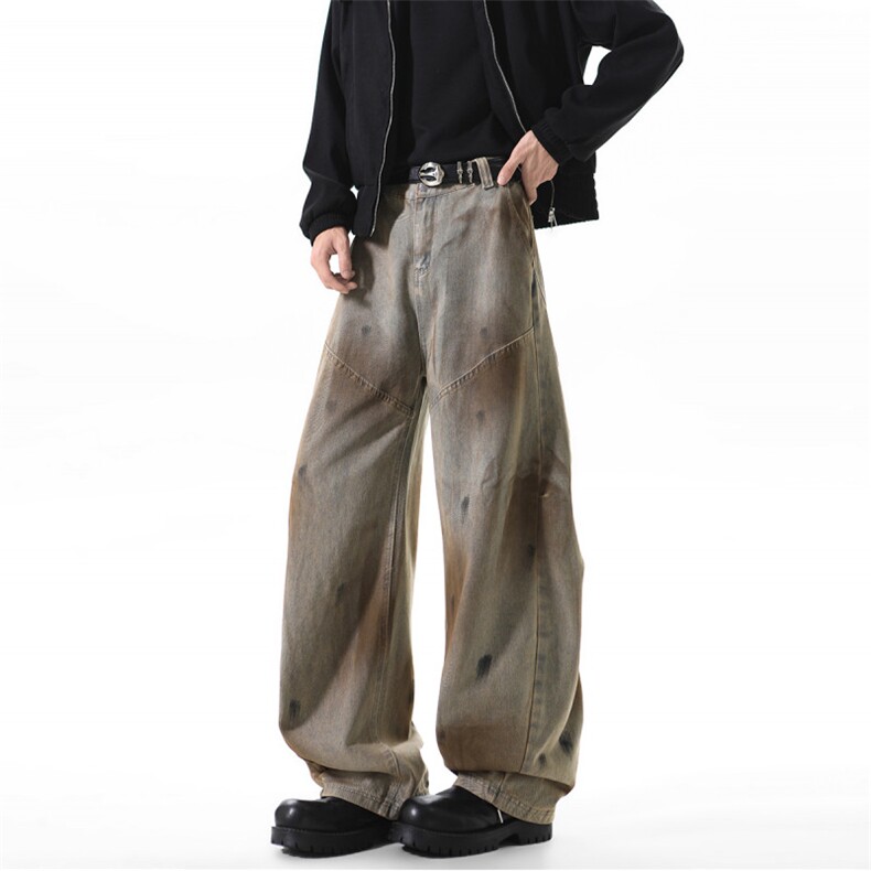 【现货】C580-1特P55-控108高品质牛仔裤废土风重磅阔腿裤，男装牛仔裤，电商B335