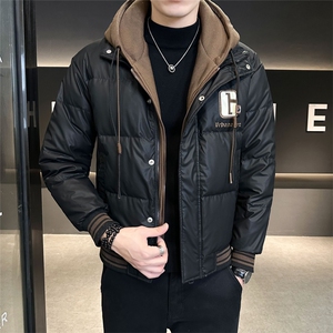大货冬季羽绒服男连帽假两件防寒服C317-Y99818-P210图片