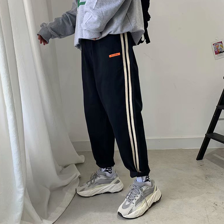 裤子男宽松薄款休闲裤韩版潮流百搭运动九分裤潮牌直筒长裤潮KZ06图片