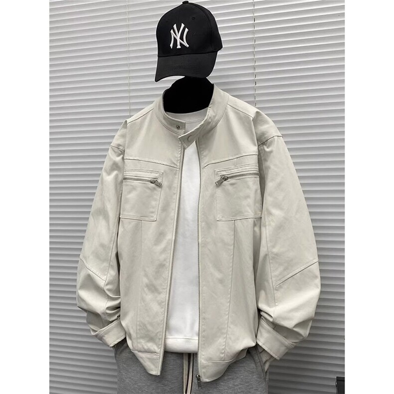 新款设计感美式复古百搭宽松男立领夹克潮JK9602-P65图片