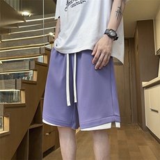 港风假两件休闲裤高街五分裤宽松直通短裤DK130P32，男装休闲裤，星座1204-3