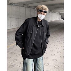 男装衬衫24春季小众金属设计衬衫韩版长袖衬衣XZ514-2-202417-P78，男装衬衫，星座514-2(原B239)