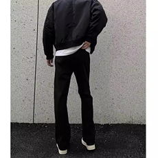 1506/QA210/P43秋冬直筒微喇裤子高级休闲情侣黑色垂感西裤男，男装西裤，星座1506