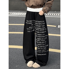 KZ19-P45华棉棉65涤纶35复合320g加绒秋冬弯刀裤情侣卫裤字母，男装休闲裤，星座215-1