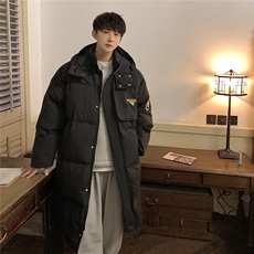 冬季中长款棉衣男韩版宽松连帽加厚棉服高街棉袄812-MY668-P148，男装棉衣，星座812