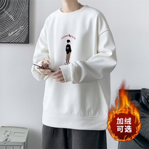 ！2023秋冬新款男士圆领卫衣学生印花长袖HWY03P30加绒P40图片