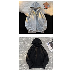网络图现货美式潮牌连帽卫衣新款纯色运动服慵懒情侣装JWY13-P38，男装卫衣，星座715-7
