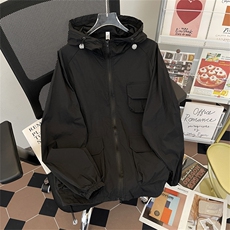 夏款男连帽防晒衣工装大口袋纯色宽松夹克外套FS147P50，男装夹克，星座1013-1