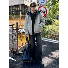 双拉链开衫卫衣男款秋季廓形美式高街重磅硬挺连帽外套J06，女装短外套，星座1116A（原606A-3）