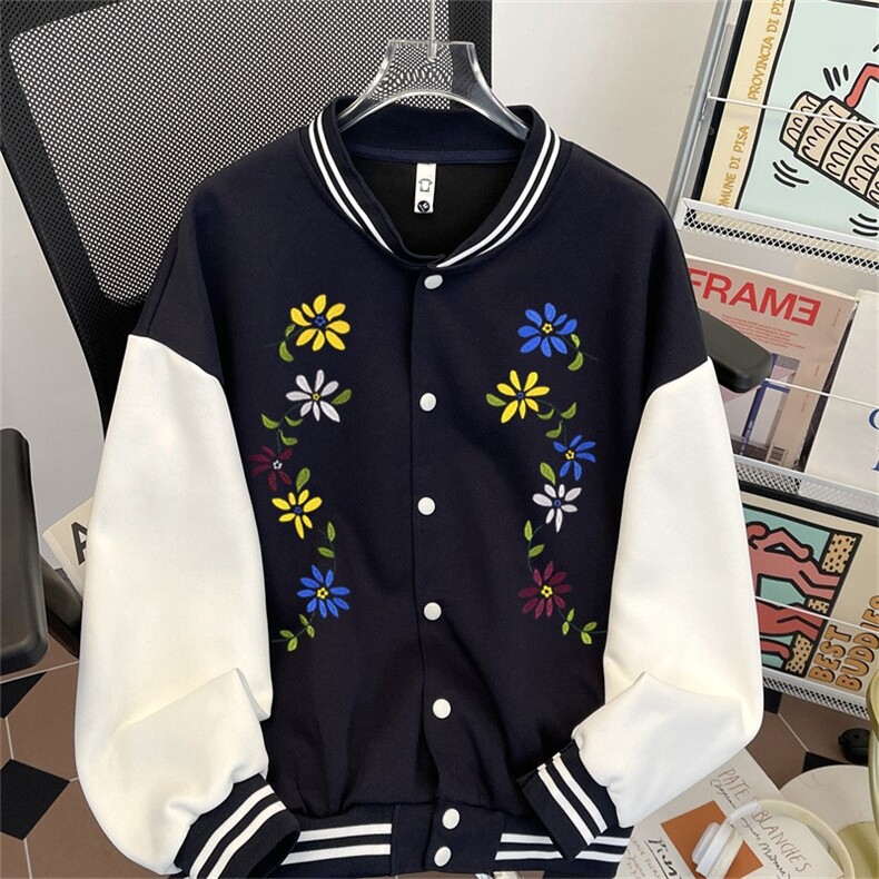 美式复古刺绣棒球服男女通用2025春秋冬季新款宽松情侣夹克潮牌,男装夹克,星座1210-1