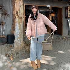 2023年冬季日系可爱甜美短款加厚棉服面包服外套女，女装棉衣/棉服，一九零