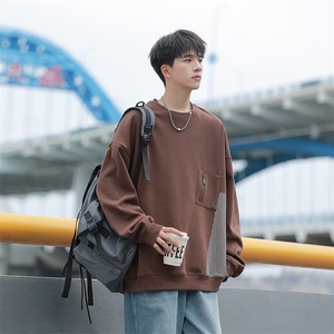 秋季现货套头宽松卫衣男圆领长袖打底衫DSA157B-W6497-特P38图片