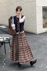 2025秋季新款马甲半身裙两件套5861--P165---K228，女装套装/套裙，2C253