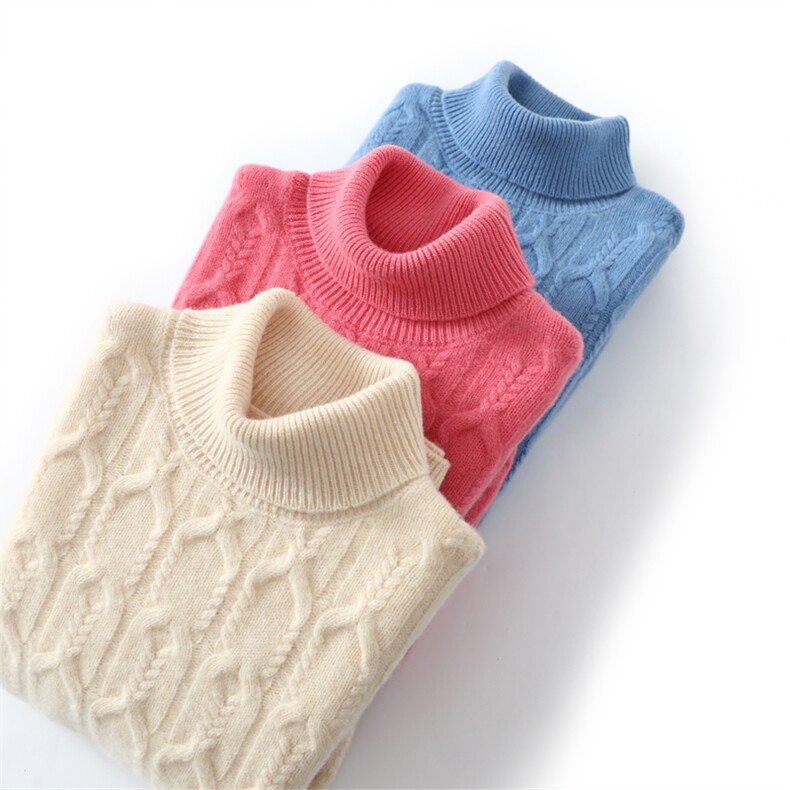 WRM167火箭纹高翻纯毛儿童针织衫时尚百搭男女通用纯色套头羊毛衫，童装儿童羊毛衫，唯若美羊绒