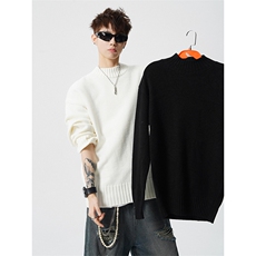8XL-M圆领毛衣男秋冬保暖针织打底衫新款内搭上衣厚MY1218P45控68，男装T恤，电商D206-1