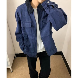 工装夹克外套男士2025春秋季复古撞色翻领飞行服褂子 JK7707图片