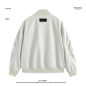 平铺~2026春季阔版简约棒球服夹克外套 YJ6018/P98图片