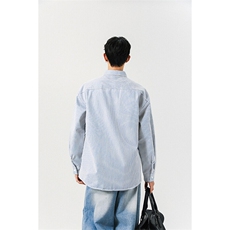 潮流新款大码港风条纹长袖衬衫男外套设计感衬衣CS017-P30，男装衬衫，星座301C-5