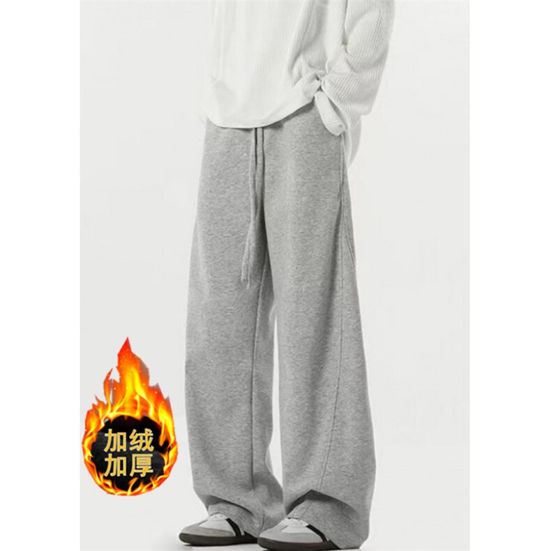 重磅运动卫裤男潮牌美式宽松加绒阔腿灰色拖地休闲长裤子KG71,男装休闲裤,星座1116A（原606A-3）