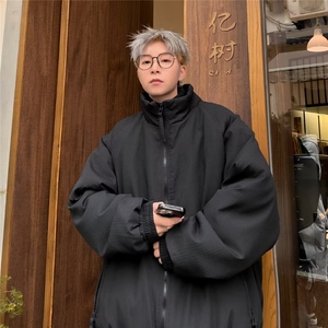 冬季美式复古男女棉衣宽松加厚立领潮牌外套保暖棉服M90500-p85图片