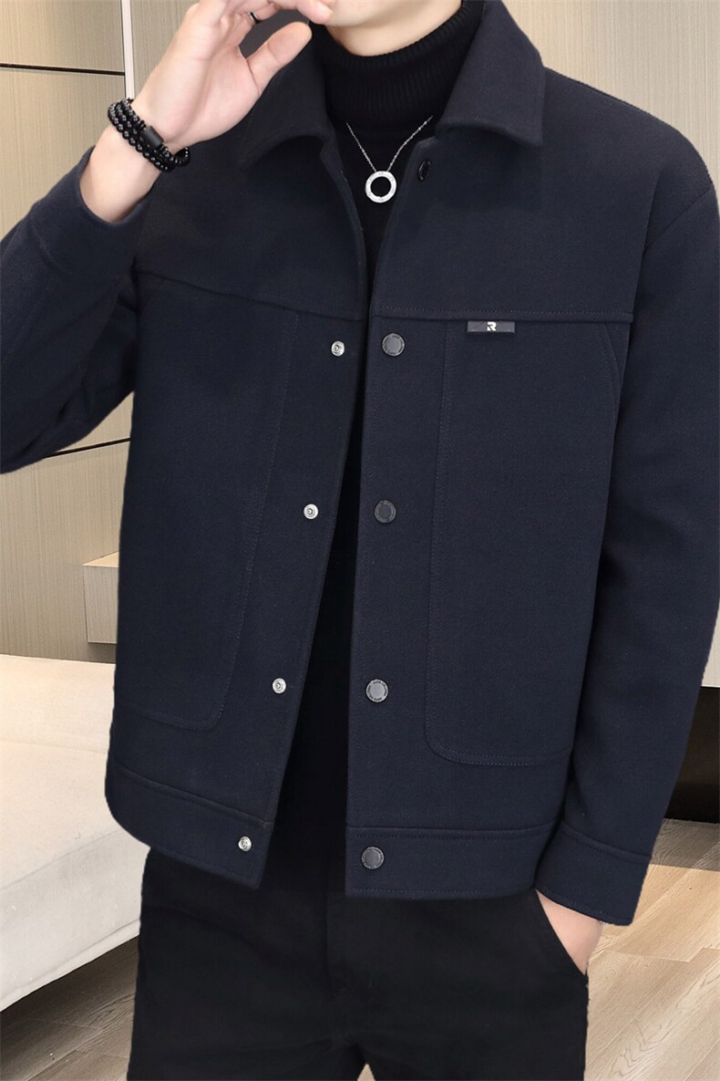 加棉加厚毛呢翻领夹克型男商务休闲青年外套男NM7930-P125,男装夹克,星座310B-3