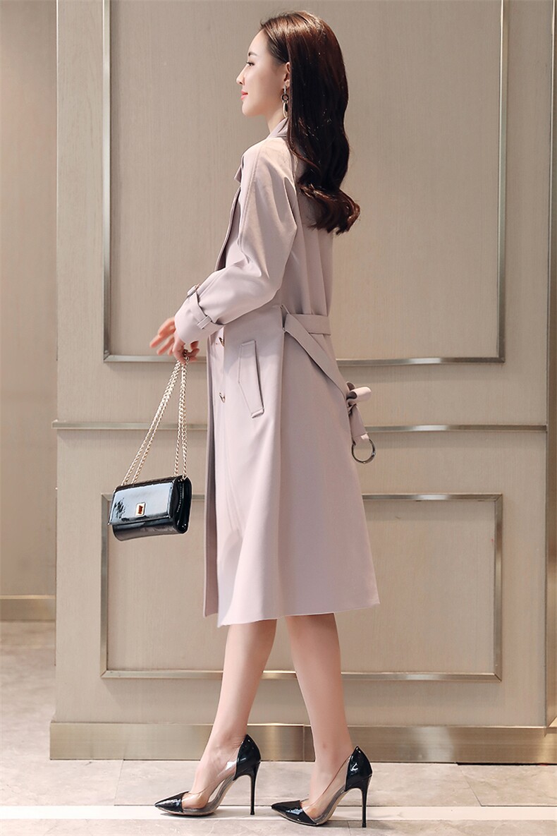 风衣女2024春秋新款修身显瘦气质时尚中长款胖mm加大加肥春秋外套,女装风衣,沫晗依美