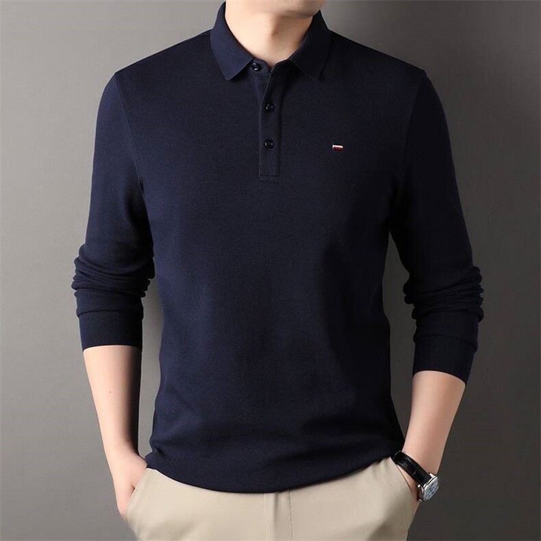 2026男士长袖t恤春季翻领商务休闲polo衫弹力上衣DT6173-P35外贸,男装T恤,星座224-1