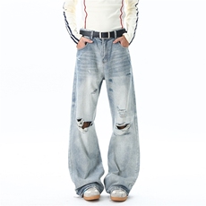 D2588024P65控68全新升级YKK拉链高品质破洞牛仔裤，男装牛仔裤，电商D258