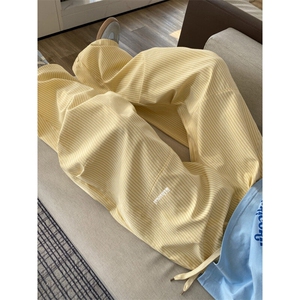 夏季新款多巴胺条纹设计感百搭宽松休闲裤B315-K25558-特p35控68图片