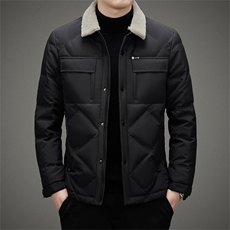 L682钱塘2020-2秋冬新款中年男士休闲百搭毛领羽绒服外套P250，男装羽绒服，钱塘207-2