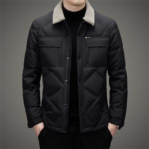 L682钱塘2020-2秋冬新款中年男士休闲百搭毛领羽绒服外套P250图片